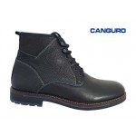 Ανδρικά Παπούτσια Canguro 162302 Μαύρα Casual Δερμάτινα Μποτάκια